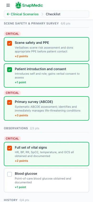 AI marking and clinical feedback interface
