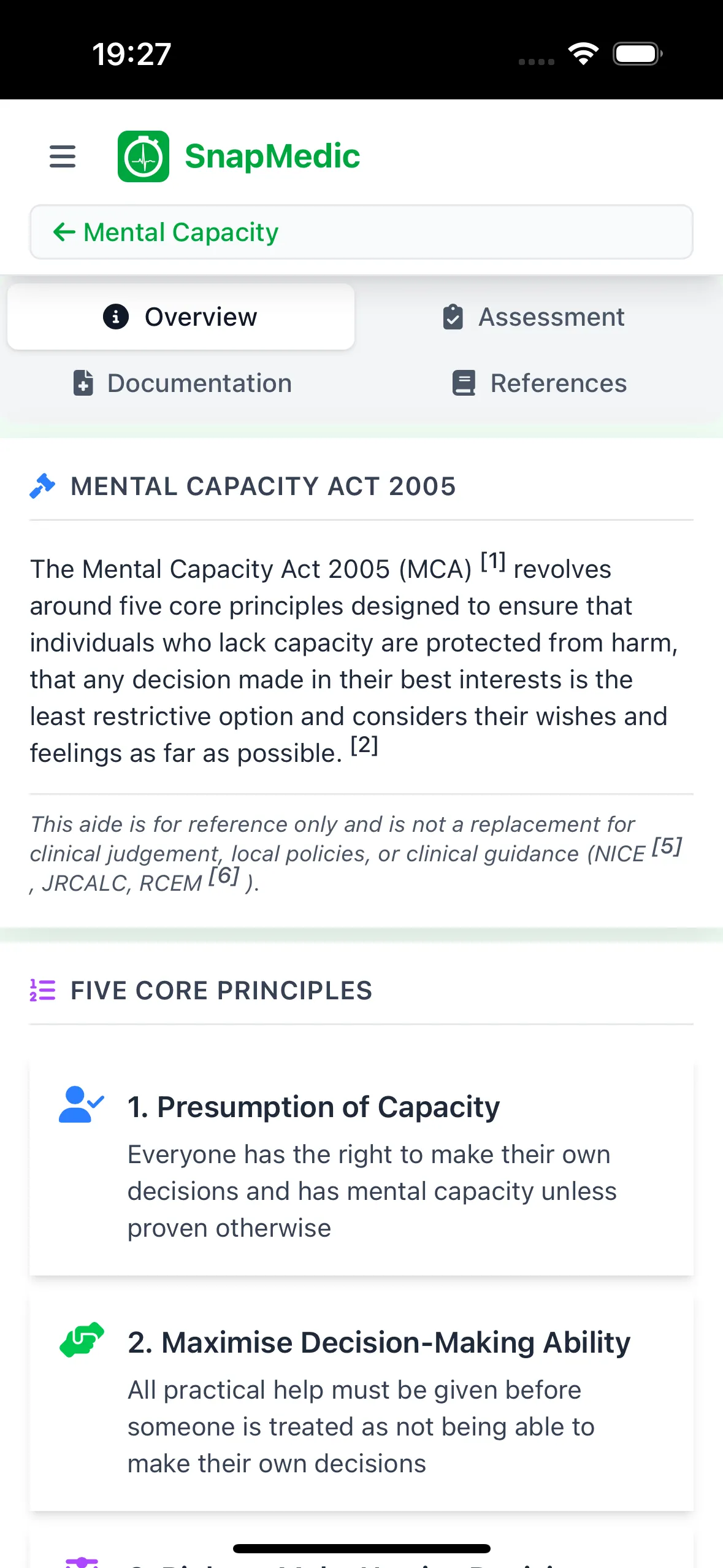 Mental Capacity Assessment Light Mode