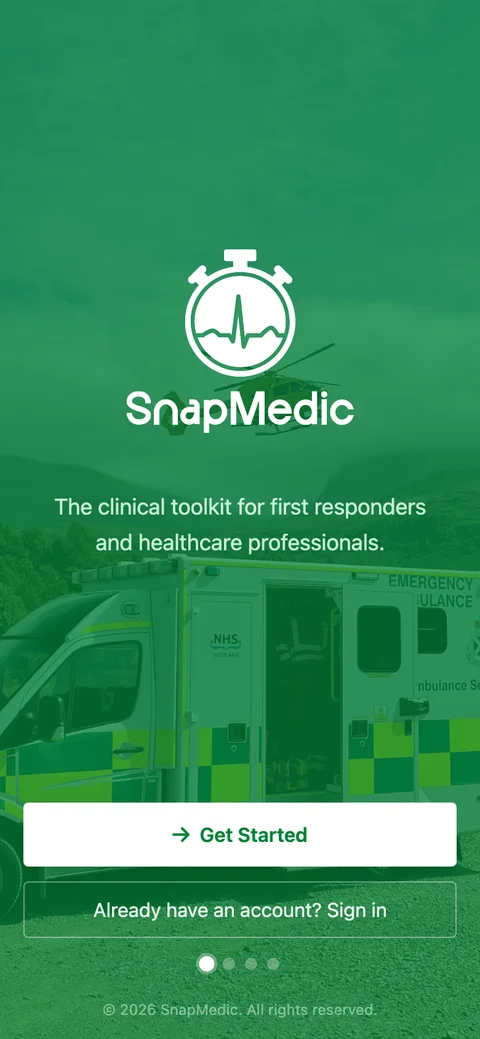 Paramedic Ios SnapMedic - Clinical Tools & Learning App for UK Ambulance Clinicians