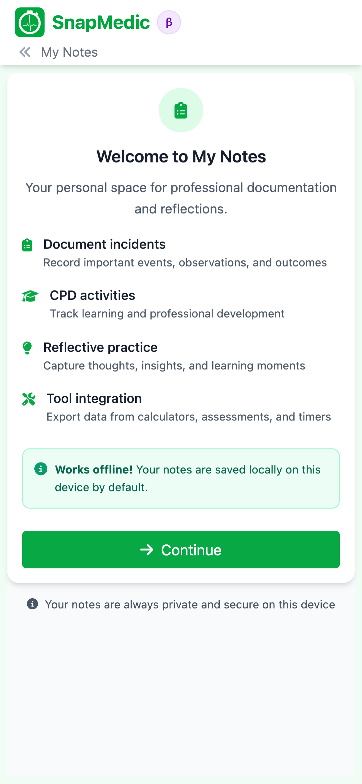 My Notes interface showing note management