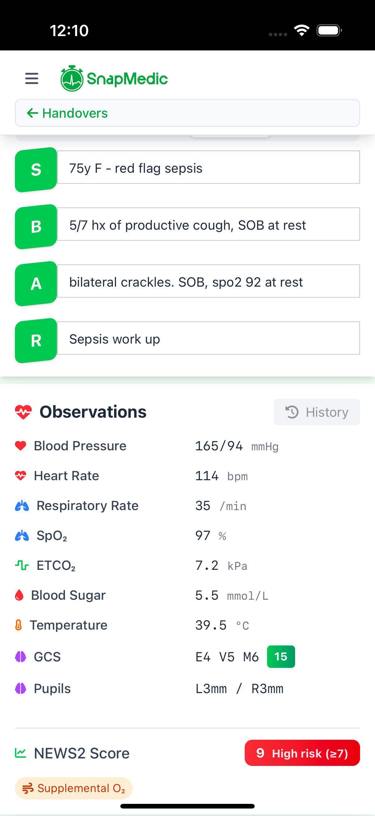 Handover tools interface